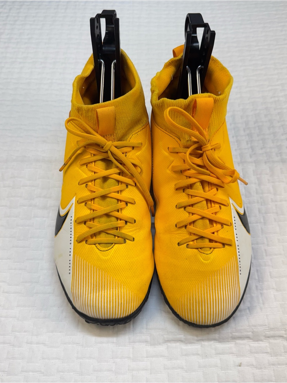 Nike Mercurial Superfly 7 Youth Yellow High-Top Athletic Cleats Size 5Y
